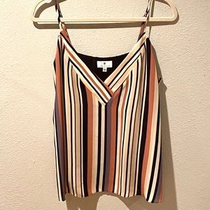 Stripe v-neck tank top